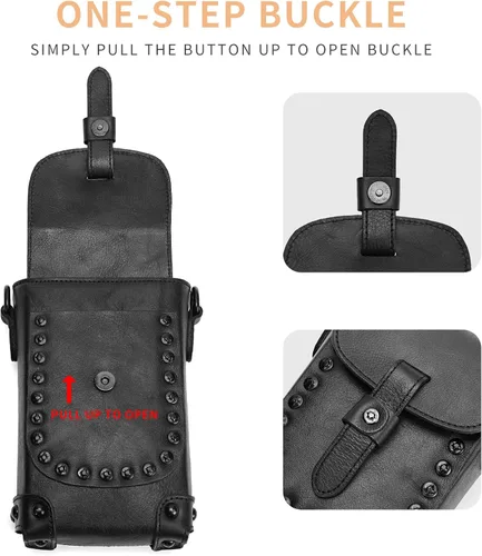 Vista 5 de Montana West Bolsos cruzados para mujer, tamaño mediano, de cuero auténtico, bolso de viaje, múltiples bolsillos con cremallera