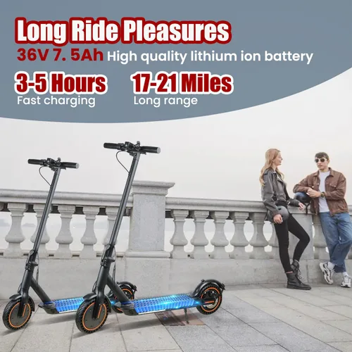 Vista 3 de Electric Scooter, 500W Motor, Up to 17-20MPH &19-21 Miles, Commuter Escooter, Foldable E-Scooter for Adults with APP and Dual Braking System