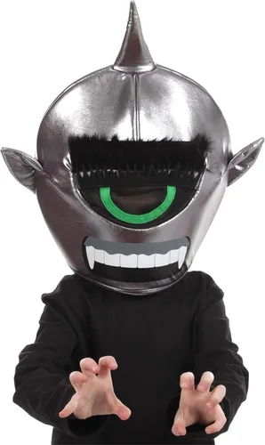Vista 3 de Disfraz de monstruo alienígena máscara gris