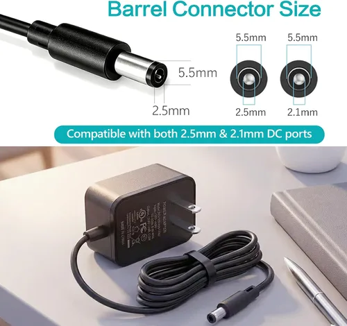Vista 4 de Cable cargador adaptador de corriente 9V 2A para tabletas LeapPad 1/2