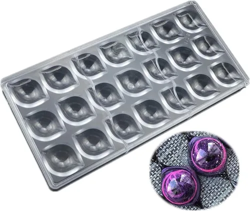 Vista 21 de LoBake Multi Designs - Palitos de media bola, cubo especial TAI JI Trigon, molde de policarbonato para chocolate, moldes para cubitos de hielo 0302