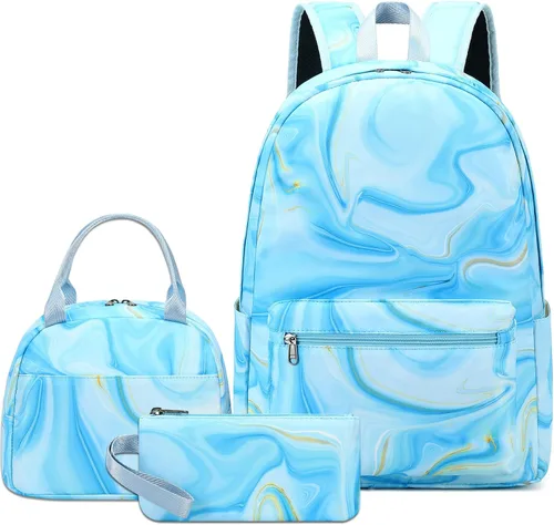 Vista 47 de LOIDOU Mochila para adolescentes y niñas, mochila escolar con lonchera y estuche para lápices, juego de bolsas escolares 3 en 1