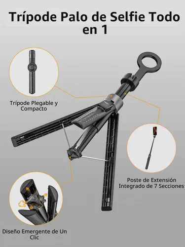 Vista 7 de USKEYVISION Trípode magnético del teléfono de 69" para el iPhone w/control
