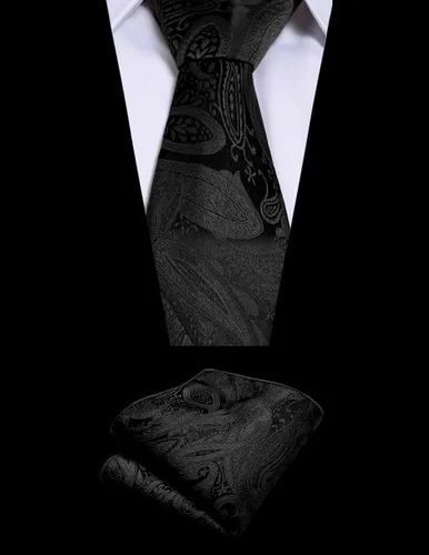 Vista 5 de COOFANDY Conjunto de chaleco de Navidad para hombre, 3 piezas, chaleco jacquard de cachemira y corbata cuadrada de bolsillo para fiesta