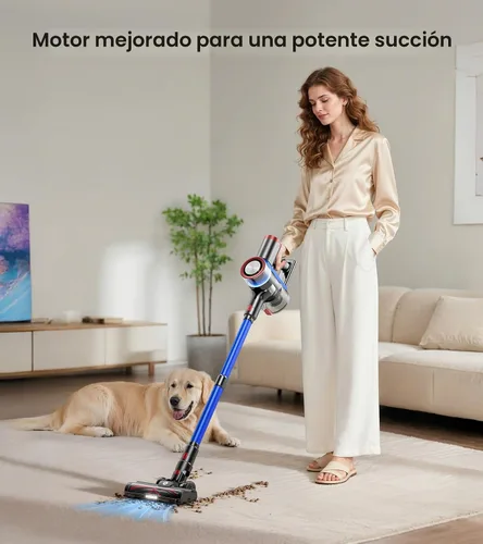 Vista 2 de NADALY Aspiradora inalámbrica, 550 W, 45 kPa, 65 minutos, aspiradora para el hogar, aspiradora de palo con pantalla LED, antienredos, autoportante