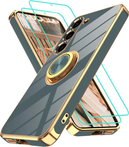 Vista 208 de Funda para Motorola Moto G 5G 2024: Funda Moto G Play 5G 2024 con 2 piezas de protectores de pantalla, soporte de anillo de rotación de 360°