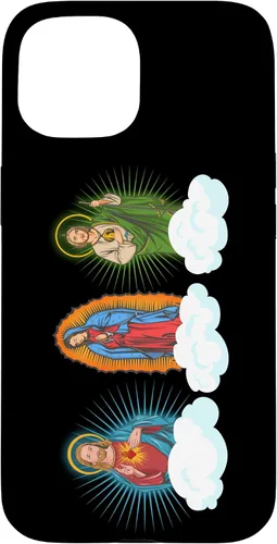 Vista 6 de Funda para iPhone 17 con diseño de Jesús, Virgen María y San Judas Tadeo in Clouds