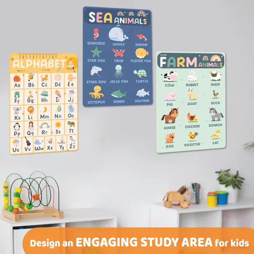 Vista 5 de Jackinthebox Pósteres preescolares para niños, decoración de pared bohemia Boho