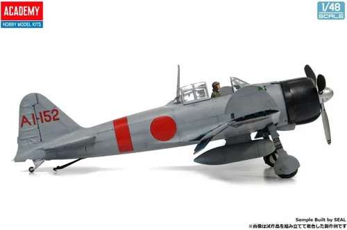 Vista 6 de Academy 12352 1/48 Armada japonesa Zero Ship Fighter Avión Tipo 21 Midway Battle Modelo de plástico