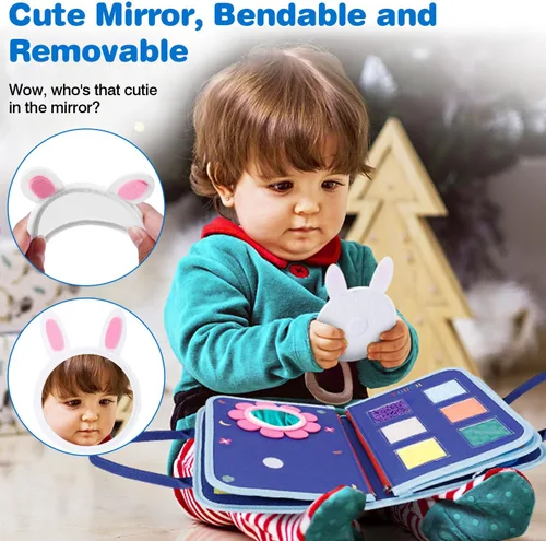 Vista 2 de JHkim Busy Board - Juguetes Montessori para niños y niñas de 1, 2, 3, 4 años Regalos, juguete sensorial para niños pequeños de 1 a 3 años
