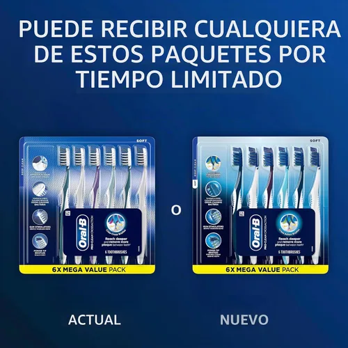 Vista 2 de Oral-B Pro Clean Cross Action - Cepillos de dientes, eliminación profunda de placa, 6