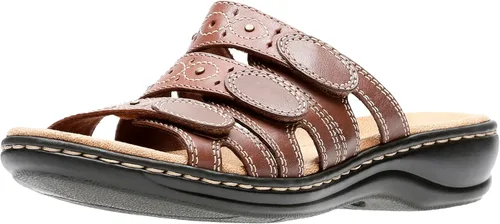 Vista 5 de Clarks Leisa Cacti Q Sandalia tipo chancleta para mujer Cuero negro