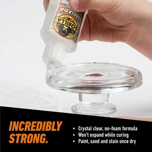 Vista 4 de Gorilla - Pegamento transparente, botella de 1.75 onzas (paquete de 1) - Cristal claro, para todo uso y resistente al agua