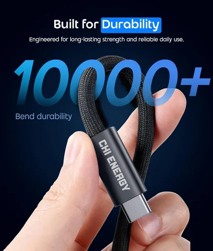 Vista 7 de Paquete de 3 cables USB C a USB C [3.3+6.6+6.6 pies], cables USB-C de carga rápida de 100 W, cable USB C a tipo C para iPhone 17 16 15 Pro Max