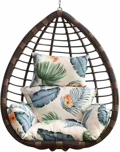 Vista 13 de ZTGL Cojines para silla de huevo, cojín para silla de huevo, cojín grueso para interiores y exteriores, para patio, jardín, color negro