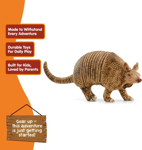 Vista 3 de Schleich Wild Life - Figura de Armadillo de juguete de animales salvajes, niños y niños pequeños a partir de 3 años