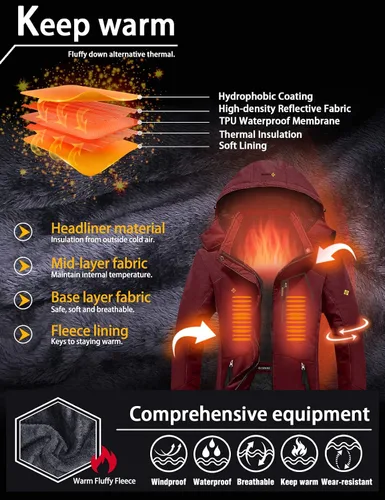 Vista 5 de GEMYSE - Chaqueta de esquí y nieve para mujer diseño impermeable y resistente al viento para invierno