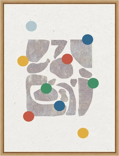 Vista 14 de Amanti Art Framed Canvas Wall Art 24x18 Retro Dots and Paper by THE MIUUS STUDIO, Framed Wall Art Canvas, Abstract Artwork, Traditional Decor