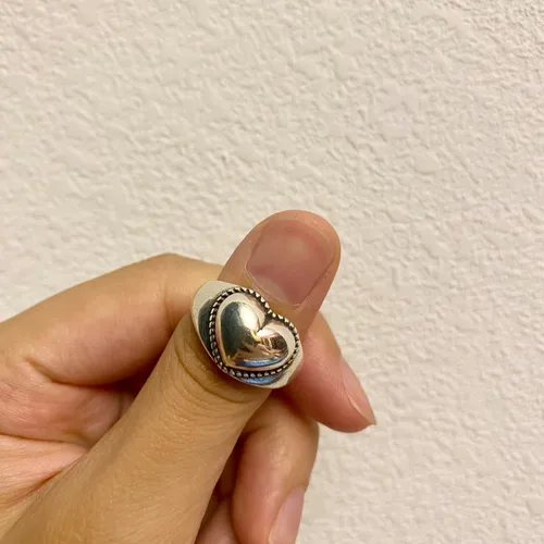 Vista 26 de Anillos de banda ancha de plata de ley 925 vintage hechos a mano para mujeres/hombres, anillo ajustable para el pulgar