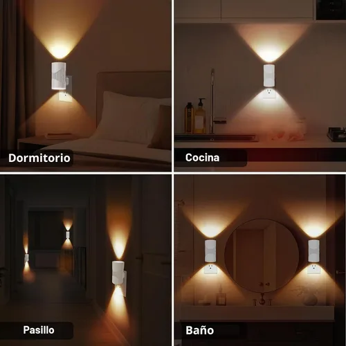 Vista 6 de easuntec Luz Nocturna, Luces Nocturnas Enchufables en la Pared, Luz Nocturna LED Cálida, Sensor de Luz de Atardecer a Amanecer, 3 Modos de Luz
