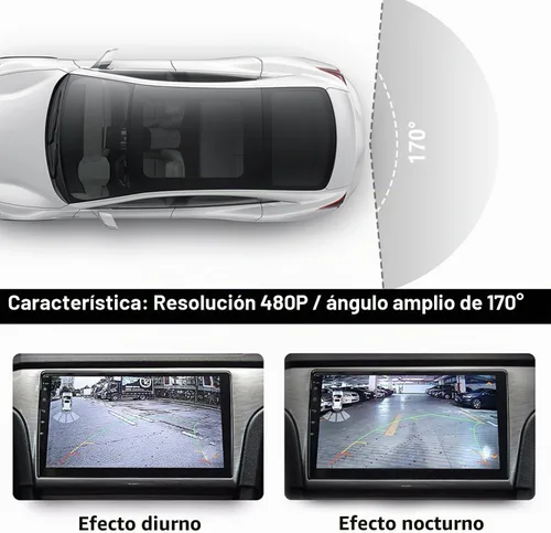 Vista 5 de Cámara de respaldo para matrícula, cámara de visión trasera de noche HD con 8 LED, cámara de visión trasera para auto de 170° de ángulo amplio