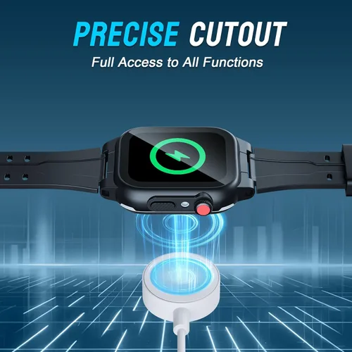 Vista 6 de Funda impermeable para Apple Watch de 1.654 in Series 2 y 3 con correa y protector de pantalla integrado, IP68, impermeable, a prueba de polvo, a