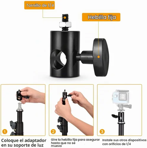 Vista 8 de Adaptador rápido de aluminio KAGYOKU 4PCS Light Stand Adapter