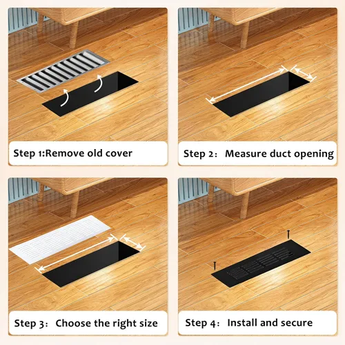 Vista 6 de Geesatis Cubiertas de Ventilación de Aire para Piso, Gabinete, Pared, Techo – Rejilla de Aluminio de Servicio Pesado Resistente a la Oxidación