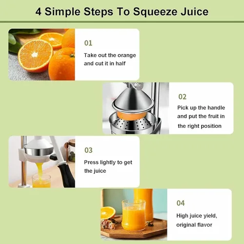 Vista 4 de Exprimidor y triturador de frutas profesional con base de hierro fundido; pie de ventosa para jugo de sandía y tomate, naranja ~