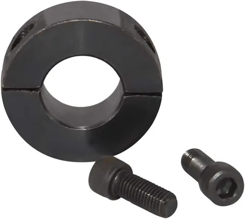 Vista 6 de Collar de eje de sujeción, chapado de óxido negro, acero al carbono de tamaño de orificio de 1 pulgada con revestimiento de óxido negro, 2 piezas
