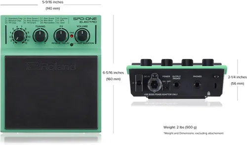 Vista 3 de Roland SPD-1E Almohadilla de batería electrónica de percusión, Electro, Verde