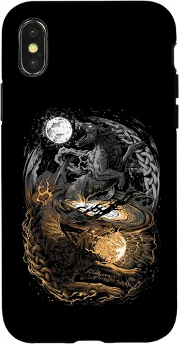 Vista 5 de Funda para iPhone 16 Lobo Viking Wolf Norse Mythology Pagan Ragnarok Wolves