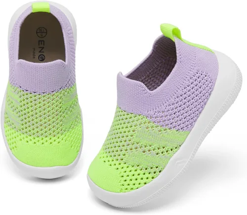 Vista 2 de Engtoy Zapatos de bebé para niños y niñas, zapatos para caminar, ligeros, transpirables, de malla, zapatos antideslizantes con suela de goma suave