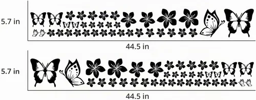 Vista 3 de Calcomanía de coche con diseño de mariposa y flores, divertida pegatina DIY impermeable para puerta, capó, parachoques, ventanas de coche