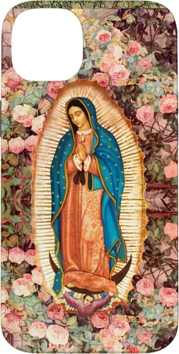 Vista 15 de Lady of Guadalupe - Carcasa para iPhone 17, diseño de flores rosadas