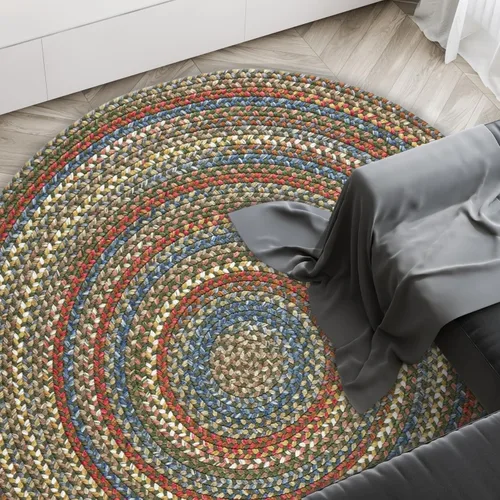 Vista 48 de Rhody Rug Country Jewel CJ35 - Alfombra trenzada ovalada de bronce de 2 x 3 pies, decoración del hogar, alfombra de piso o alfombra de dormitorio