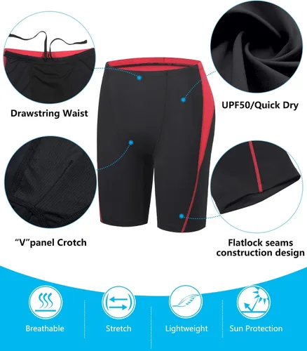 Vista 12 de Traje de baño deportivo competitivo para hombre, traje de entrenamiento de resistencia de carreras, pantalones cortos de natación de secado rápido