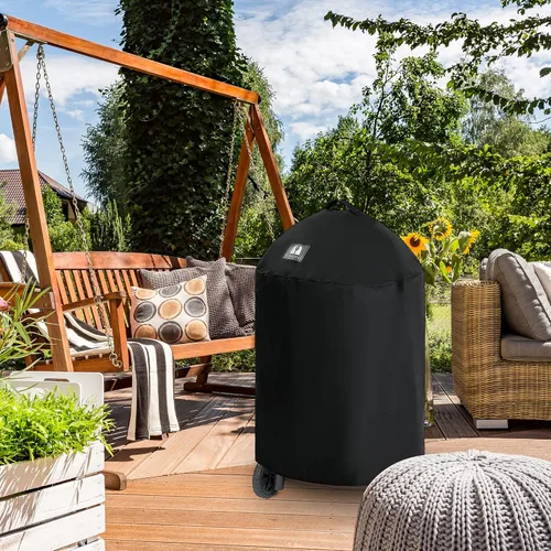 Vista 7 de 6755 Cubierta de parrilla para parrilla Char-Griller Akorn Kamado, Blcak Resistente al agua, resistente a los desgarros