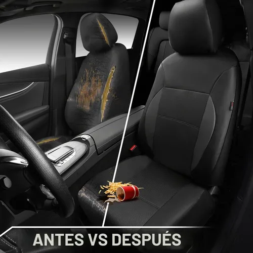 Vista 6 de CAR PASS Fundas de Asiento de Cuero de Malla de Aire Transpirable Cubierta de Asiento de Automóvil Juego Completo Esponja Súper de 5mm