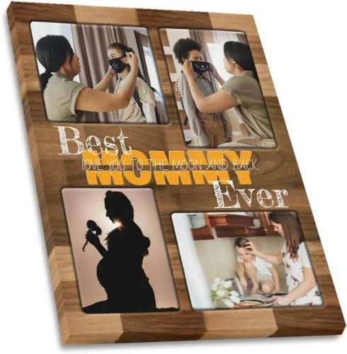 Vista 28 de SHIYEL - Impresiones personalizadas en lienzo con foto, regalos de cumpleaños personalizables para tía de sobrina o sobrino, crea un lienzo de pared
