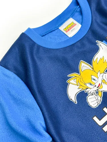 Vista 3 de Komar Kids Sonic the Hedgehog Christmas This Is How I Roll - Conjunto de pijama de manga larga para niño