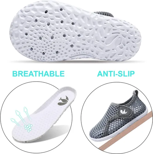 Vista 4 de JOINFREE Zapatos de agua para bebés y niños pequeños, sandalias para niños y niñas, zapatillas transpirables para caminar y correr