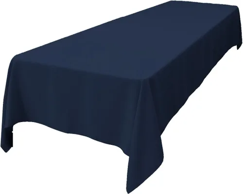 Vista 208 de LA Linen Mantel rectangular lavable de popelín de poliéster, resistente a las manchas y a las arrugas, cubierta de mesa 60x84, mantel de tela