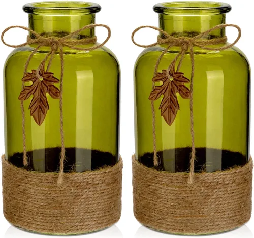 Vista 8 de Juego de 3 jarrones de vidrio transparente, jarrones de flores vintage, botellas de vidrio decorativas para centros de mesa, decoración de mesa