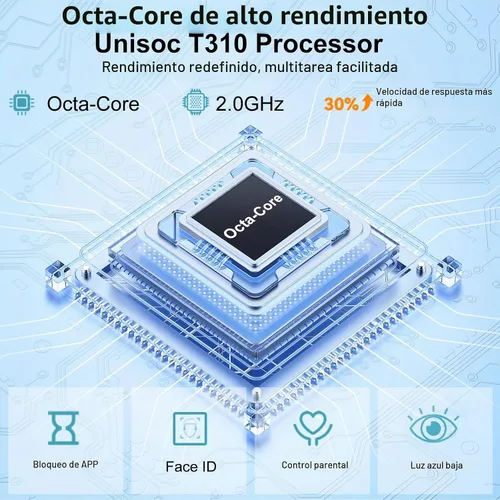 Vista 4 de Tableta Android 15 de 10 pulgadas con teclado, 30 GB de RAM 64 GB ROM 2.0 GHz Octa-Core, cámara dual, expansión de 2 TB, Widevine L1, WiFi 5G, BT