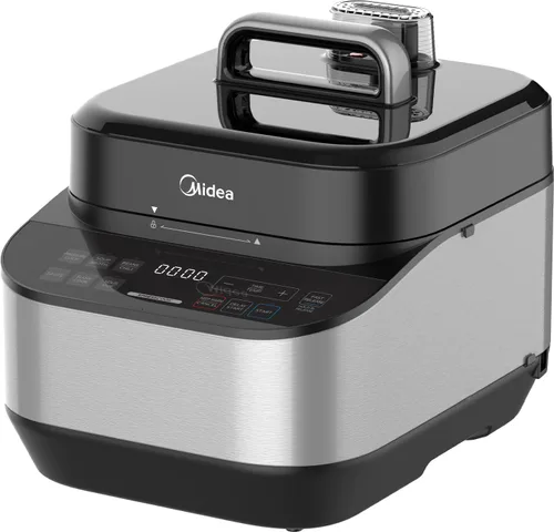 Vista 8 de Midea Olla a presión eléctrica 12 en 1, 8 cuartos, 12 preajustes, olla de cocción lenta programable multifuncional, olla arrocera, vaporera, sartén
