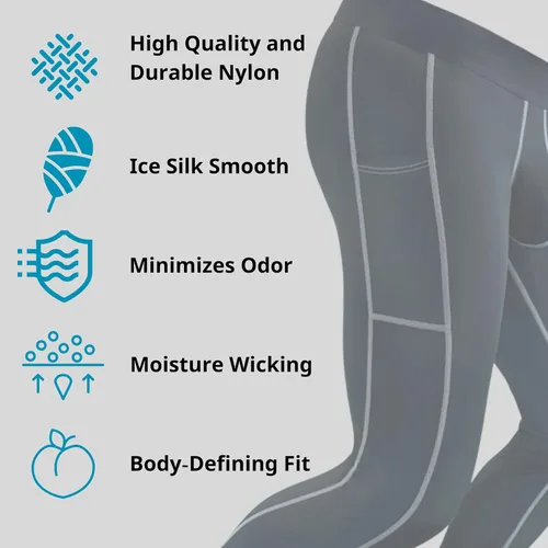 Vista 5 de Real Men D Pouch - Pantalones de compresión para hombre, leggings para hombre, pantalones de yoga, medias, capa base para hombres clima frío, Blanco