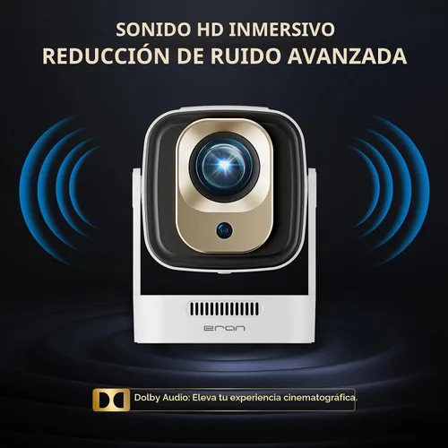 Vista 3 de Proyector portátil HY260 PRO MINI actualizado, soporte nativo 1080P para resolución 4K con Bluetooth 5.4 WIFI6 300 ANSI Android 11,180° giratorio
