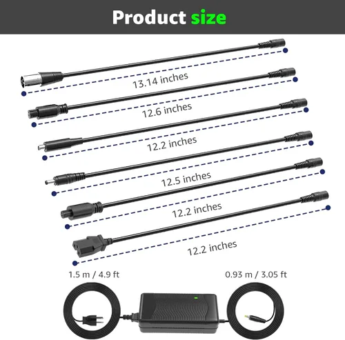 Vista 6 de Cargador eléctrico de la bici de 54.6V 2A para la batería de litio de 48V - enchufes 7 en 1