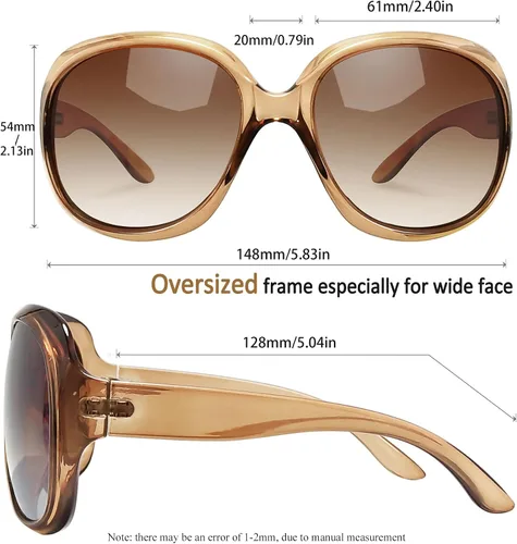 Vista 169 de Joopin Lentes de sol de gran tamaño para mujer, polarizados, grandes, para conducción, protección UV, grandes sombras